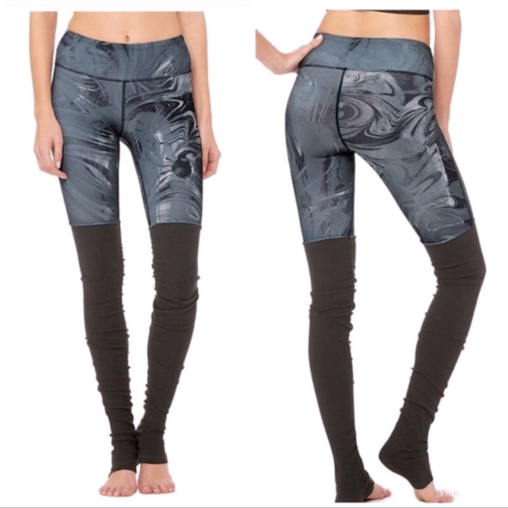 ALO yoga Goddess Leggings Grey Black Marble Small
